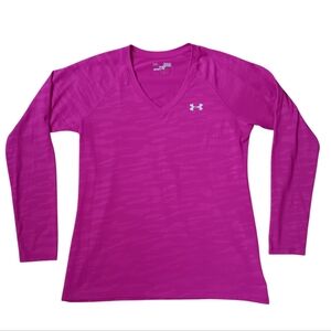 Under Armour Fuchsia V-Neck Long Sleeve